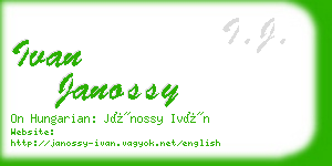 ivan janossy business card